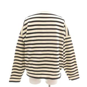 Traditional Weatherwear 美品 カーディガン ニット S 白 ホワイト ボーダー柄 ノーカラー 長袖 /SJ GY66