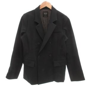 美品 ジャケット 1 黒 ブラック ダブルブレスト 長袖 テーラードカラー /SJ GY66