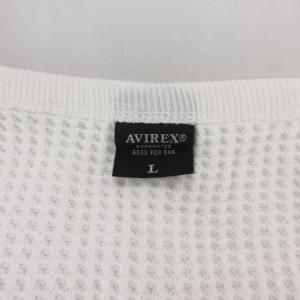 AVIREX Tシャツ ワッフル プリント L 白 ホワイト /JS GY66