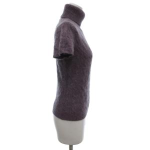 RALPH LAUREN ニット セーター カシミヤ M 紫 タートルネック 半袖 ケーブル編み /KR GY66