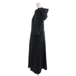 M-Premier BLACK 美品 ロングワンピース フード付き 半袖 36 紺 ネイビー /YJ GY66