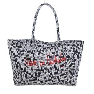 美品 キャンバス トートバッグ 白 ホワイト 黒 ブラック /UO GY66