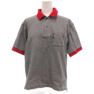 ポロシャツ 2 白 ホワイト 紺 ネイビー ストライプ柄 半袖 配色デザイン ECF001 /SC ECF001