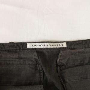 sunao kuwahara 美品 タイトスカート M 深緑 ダークグリーン 斜めレース装飾 膝丈 SK31FG019 /HW ECF001