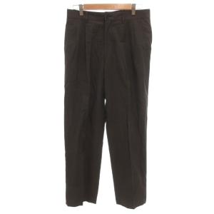 スラックス パンツ 82 茶 ブラウン タック センタープレス 4FS58-257-08 /HW ECF001