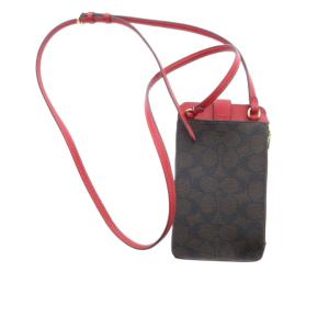 COACH 美品 スマートフォンポーチ H2478 茶 ブラウン モノグラム柄 フラップ開閉 /HW ECF003