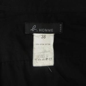 Agnes b. homme シャツ 38 黒 ブラック 無地 レギュラーカラー 長袖 /SC ECF003