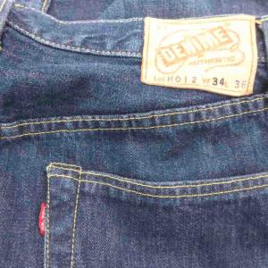 DENIME Lot H012 デニムパンツ ジーンズ W34L36 インディゴブルー ボタンフライ ストレートレッグ