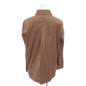 Max Mara 美品 シャツ 38 茶 ブラウン ストライプ柄 長袖 ECF003