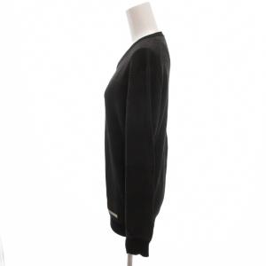 BLACK LABEL CRESTBRIDGE 美品 ニット セーター M ダークグレー アセテート Vネック 長袖 総柄 薄手 /HWECF003