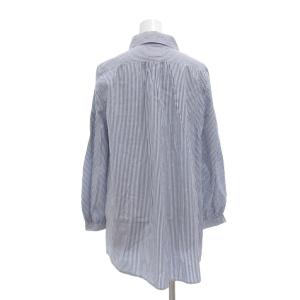 MAX MARA WEEKEND LINE シャツ 38 紺 ネイビー 白 ホワイト ストライプ柄 ラウンドカラー 長袖 /SX ECG001