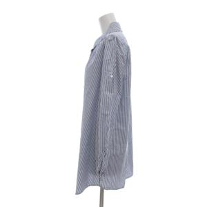 MAX MARA WEEKEND LINE シャツ 38 紺 ネイビー 白 ホワイト ストライプ柄 ラウンドカラー 長袖 /SX ECG001