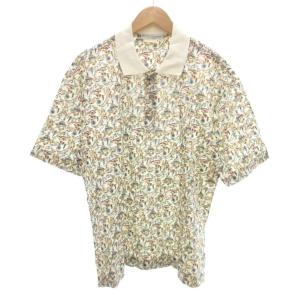 美品 ポロシャツ 半袖 総柄 XL ライトベージュ /SJ ECG001