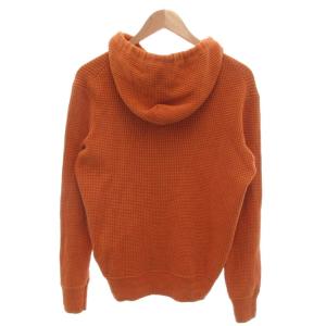 BARNEYS NEW YORK パーカー カシミヤ混 S オレンジ 長袖 フード付き ワッフル編み ECG003 /KR ECG003