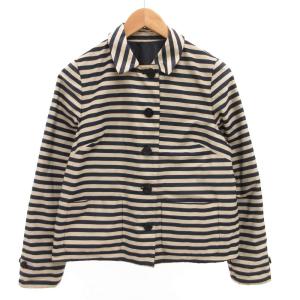 MAX MARA WEEKEND LINE リバーシブル ジャケット ボーダー 36 紺 ネイビー 白 ホワイト /JS ECG003