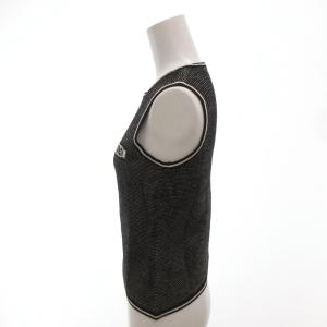 FENDI ヴィンテージ ニットベスト バーズアイ ロゴ 黒 ブラック 白 ホワイト /YJ ECG003
