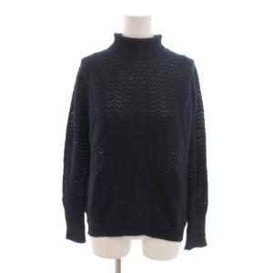 美品 セーター ニット ハイネック カシミヤ混 M 紺 ネイビー /SJ ECG003