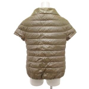 HERNO ダウンベスト ジャケット スタンドカラー フレンチスリーブ 40 玉虫色 茶 ブラウン /JS ECG003