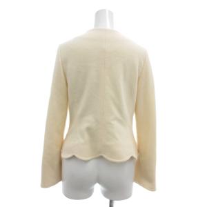 M'S GRACY ジャケット ウール 38 白 ホワイト ノーカラー 花モチーフ 長袖 /SC ECF003