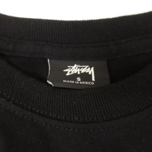 STUSSY 美品 Tシャツ S 黒 ブラック ラウンドネック ロゴプリント /YF ECG004
