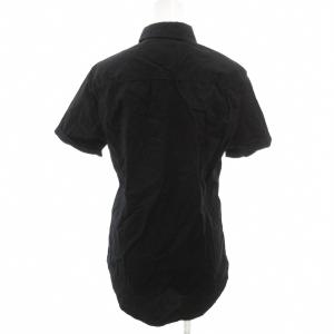DOLCE&GABBANA シャツ ブラウス 40 黒 ブラック 無地 半袖 /YF ECG004