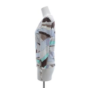 Emilio Pucci カットソー トップス 七分袖 幾何学模様 総柄 6 マルチカラー /SX ECG004