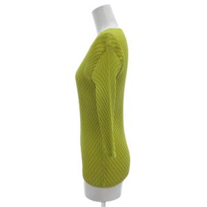 ISSEY MIYAKE 美品 長袖カットソー プリーツデザイン ラウンドネック 黄 イエロー /KB ECG004
