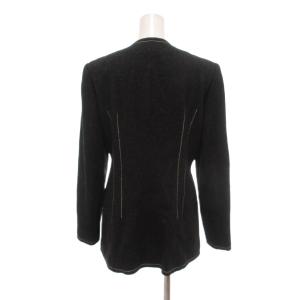 BALENCIAGA La Mode ノーカラージャケット ホワイトステッチデザイン ウール 38 チャコールグレー系 /UO