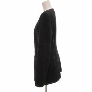 BALENCIAGA La Mode ノーカラージャケット ホワイトステッチデザイン ウール 38 チャコールグレー系 /UO