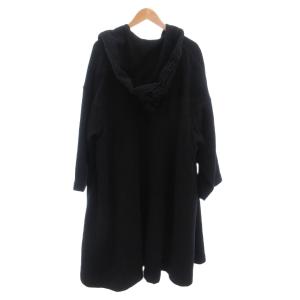 COMME des GARCONS フーデットコート ウール ロング S 紺 ネイビー /FF ECG004