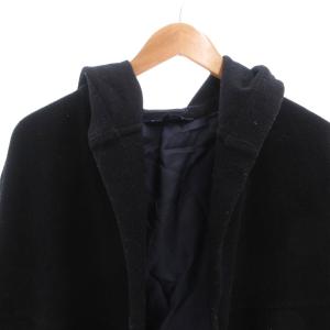 COMME des GARCONS フーデットコート ウール ロング S 紺 ネイビー /FF ECG004