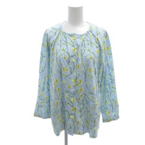 SYBILLA 美品 パジャマ M 青 花柄 長袖 ラウンドネック /IL ECF004