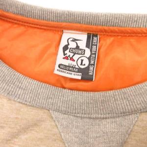 CHUMS トレーナー ダウン プルオーバー 長袖 クルーネック ポケット付き L ベージュ /SD ECF004