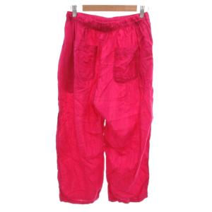 BEAMS BOY 美品 パンツ 麻 リネン ピンク 無地 クロップド丈 ドローストリング /IL ECF004