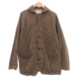 シャツジャケット XL 茶 ブラウン コーデュロイ ショールカラー 長袖 ECF004 /KR ECF004