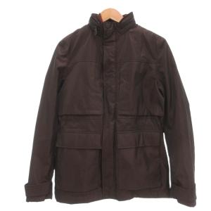 ジャケット ショート丈 2 茶 ブラウン 長袖 スタンドカラー フラップポケット フード付き /IB ECF005