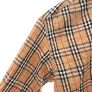 BURBERRY LONDON 美品 シャツ M ベージュ チェック柄 ボタンダウンカラー 長袖 /SJ ECF005