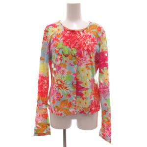 PARIS 美品 アンサンブル カーディガン カットソー クルーネック Tシャツ ラウンドネック 花柄
