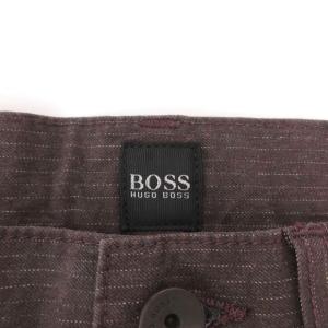 HUGO BOSS パンツ 32/34 茶 ブラウン 畝模様 ストレート 長ズボン /SC ECG005