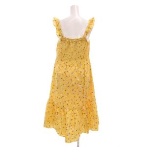 kate spade new york シャーリングワンピース XS 黄 イエロー 小花柄 ミディ丈 ノースリーブ /NL ECG005