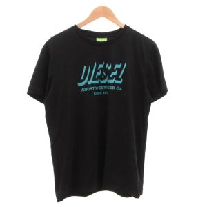 Tシャツ カットソー L 黒 ブラック ロゴプリント ラウンドネック 半袖 /SD ECG005