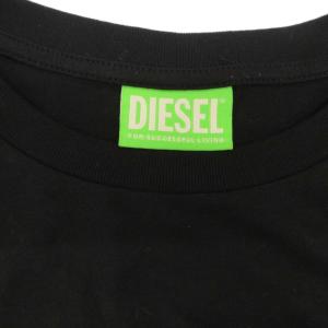 DIESEL Tシャツ カットソー L 黒 ブラック ロゴプリント ラウンドネック 半袖 /SD ECG005