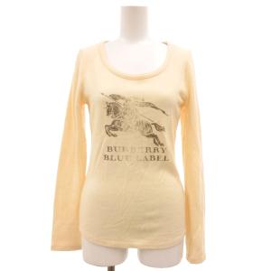 Tシャツ カットソー ウール 38 アイボリー 長袖 ロゴプリント ラウンドネック /SD ECG005