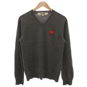美品 V-Neck Sweater With Red Emblem ニット セーター 長袖 S Vネック