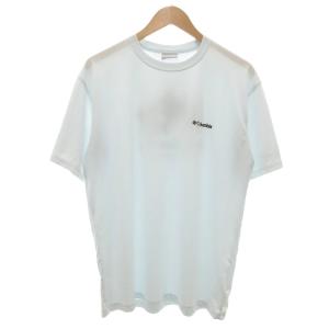 Tシャツ 半袖 XL ドット柄 クルーネック ロゴ プリント 刺繍 青 ブルー /KB ECG005