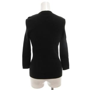 CELINE ニット カットソー 長袖 オープンショルダー コットン L 黒 ブラック /GV ECG005