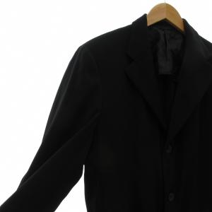 ARMANI COLLEZIONI 美品 テーラードジャケット シングル 50 3B ノッチドラペル 開き見せ 背抜き 黒 ブラック /KB