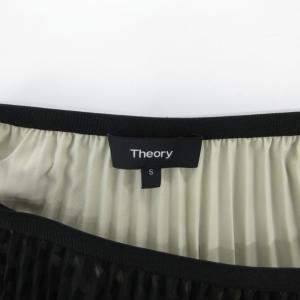 Theory プリーツスカート S 黒 ブラック ミモレロング シアー イージーウエスト /YF ECG005