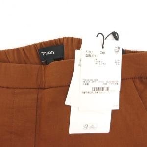 Theory タグ付き パンツ スラックス XX0 茶 ブラウン フルレングス 麻 リネン センタープレス /NL ECG005
