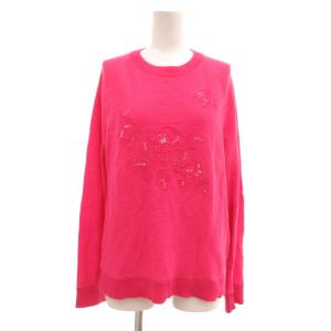 セーター 11 ピンク ラウンドネック 花柄 長袖 ECG005 /ML ECG005
